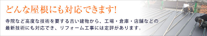 どんな屋根にも対応